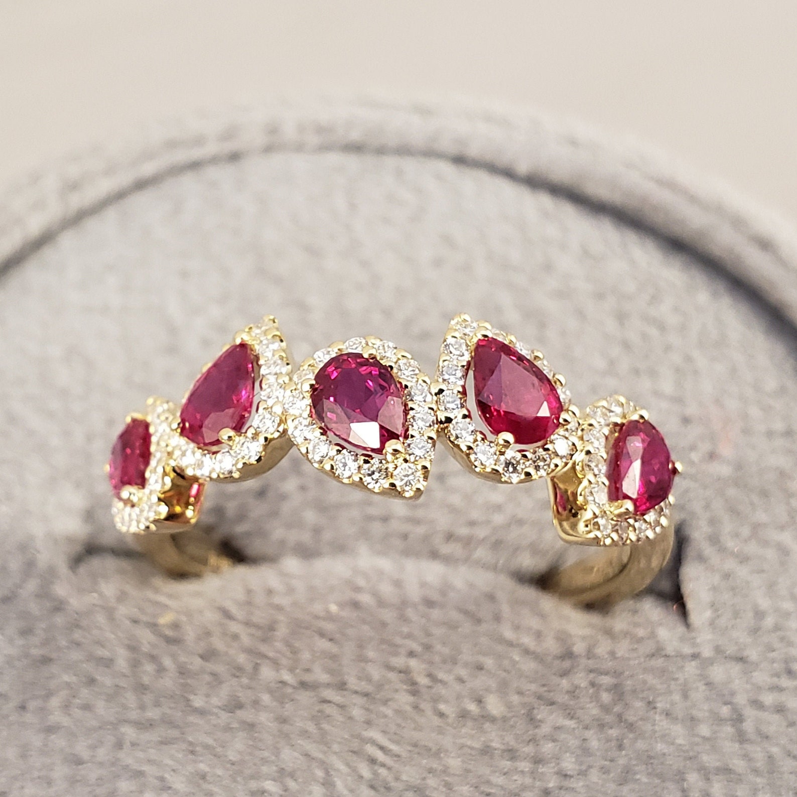 Ruby Rings 14k Ruby & Diamond Rings 14k Yellow Gold Ruby and | Etsy