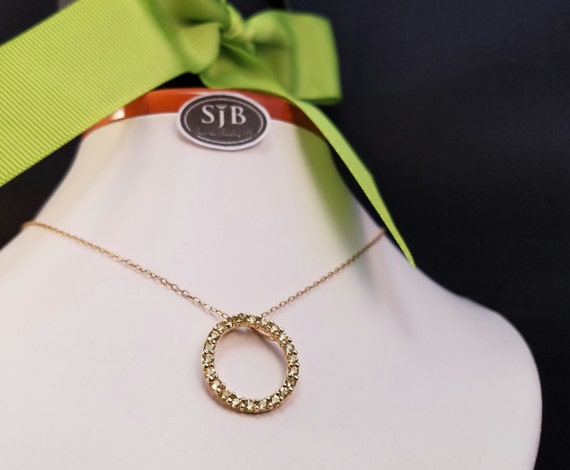 Peridot Pendant, 14k Peridot Peridot Circle Pendan