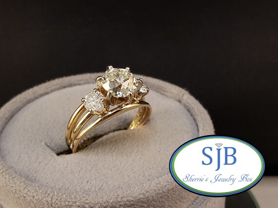 Engagement Rings Vintage 14k Diamond Engagement Ring 14k Yellow