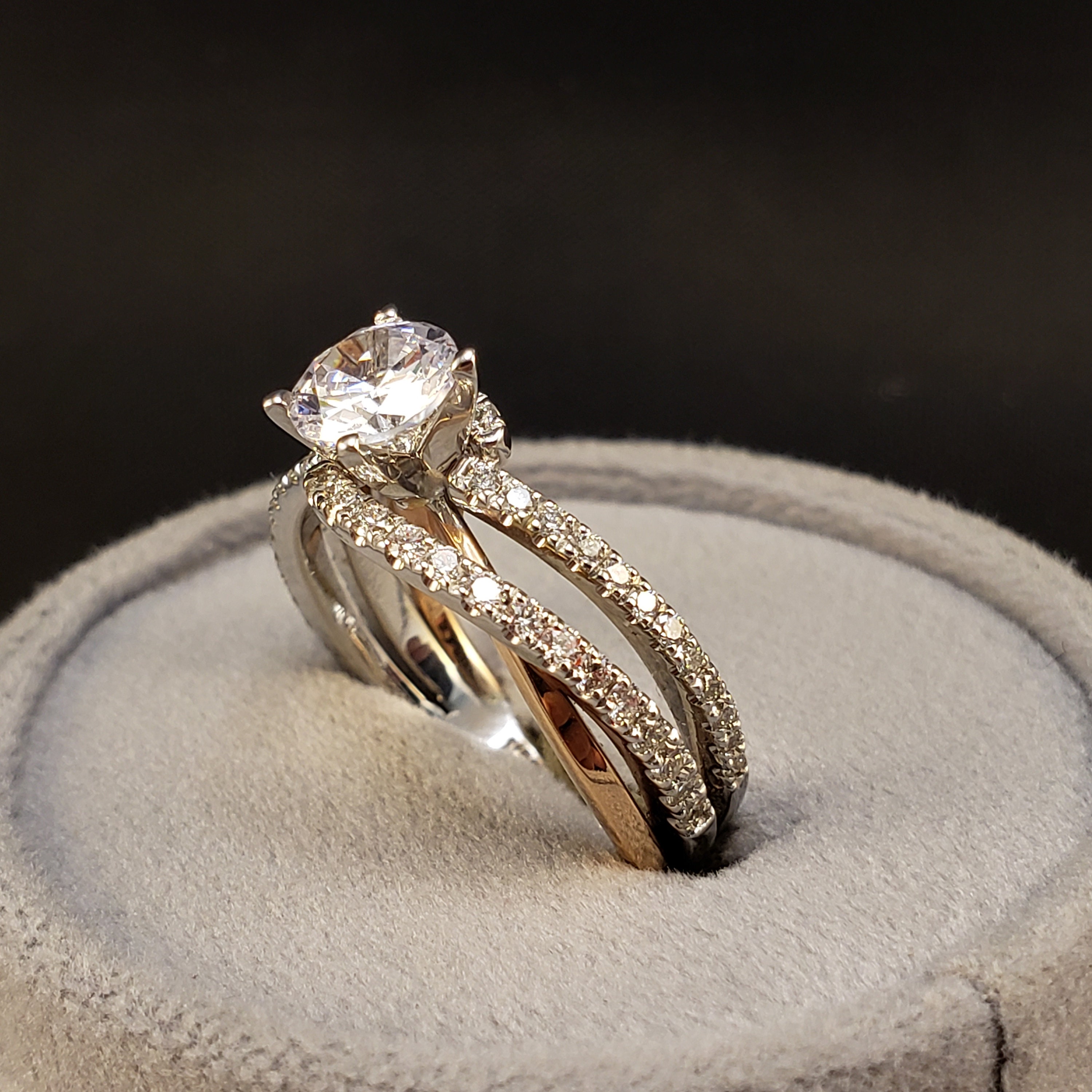 Two tone store engagement rings