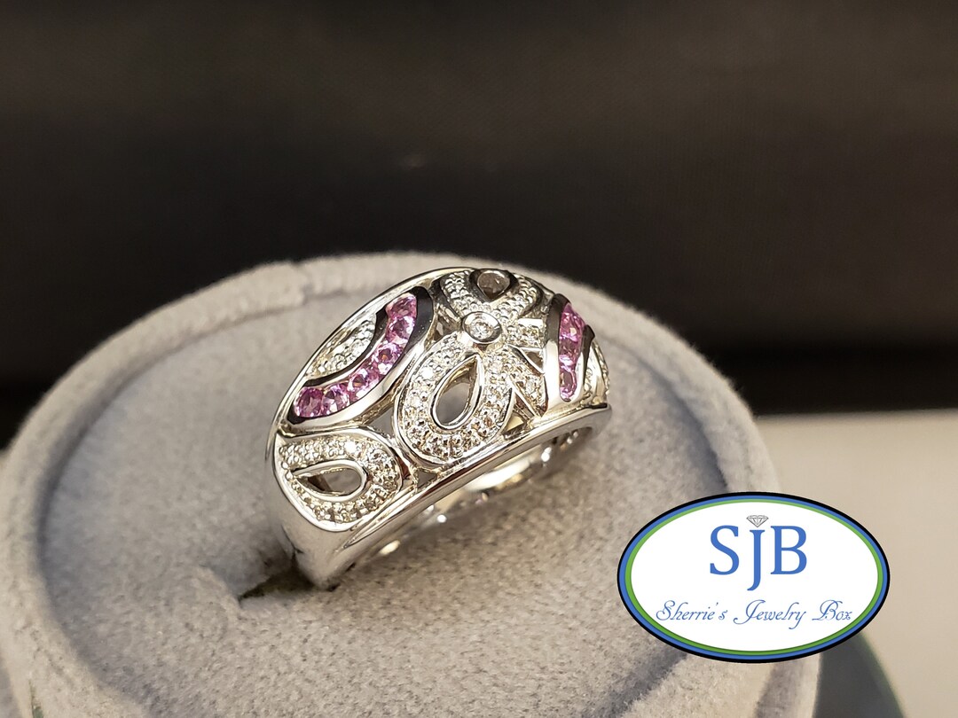 Pink Sapphire Rings, 14k White Gold Pink Sapphire Rings, 14k Pink ...