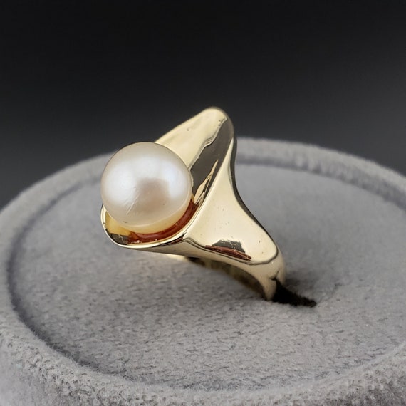 Vintage Pearl Rings, South Sea Pearl Rings, 14k Y… - image 3