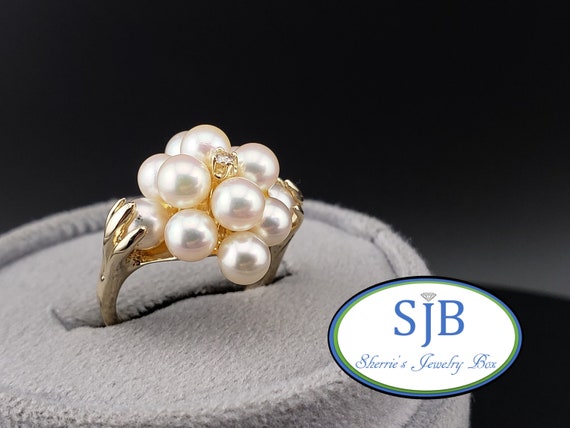 Vintage pearl cocktail ring discount
