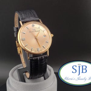Vintage Watches, Mens Watches, Vintage 18k Rose Gold Diamond Lucien Piccard 34mm Wrist Watch with Dual Deployment Clasp, 6.5-7.75",C4900