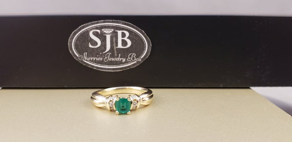 Emerald Rings, Vintage Emerald & Diamond Rings, 14