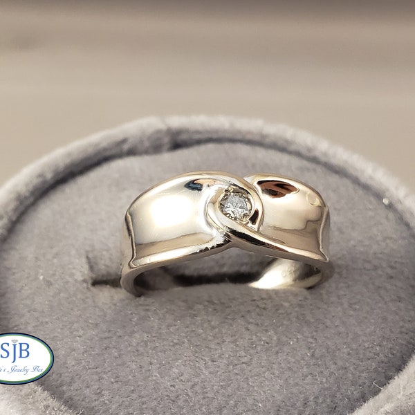 Diamond Rings, Vintage Diamond Ring, 18k White Gold Diamond Fashion Ring, April Birthstones, Vintage Rings, Stacking Bands Size, 6.5, #C1516