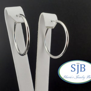 Argolas de ouro branco, argolas de ouro branco 14k, brincos de argola de ouro branco 14k, argolas de ouro clássicas, brincos de argola de ouro branco 14k, #E1884