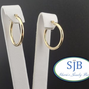 Gold Hoops, 14k Yellow Gold Hoops, 14k Yellow Gold Hoop Earrings, Classic 14k Gold Hoops, Traditional Hoops, Hoop Style Earrings, #E1882