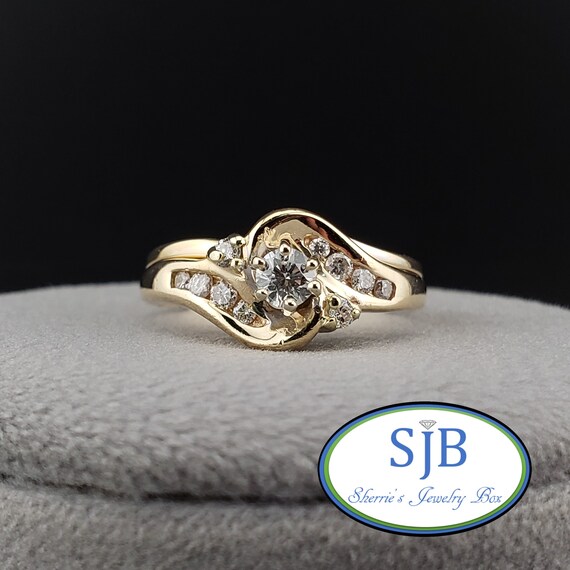 Engagement Ring Sets, Vintage Diamond Wedding Set… - image 6