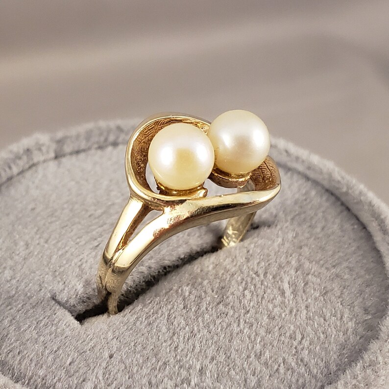 Anelli di perle Anelli di Perla Oro Giallo Vintage 10k Oro | Etsy
