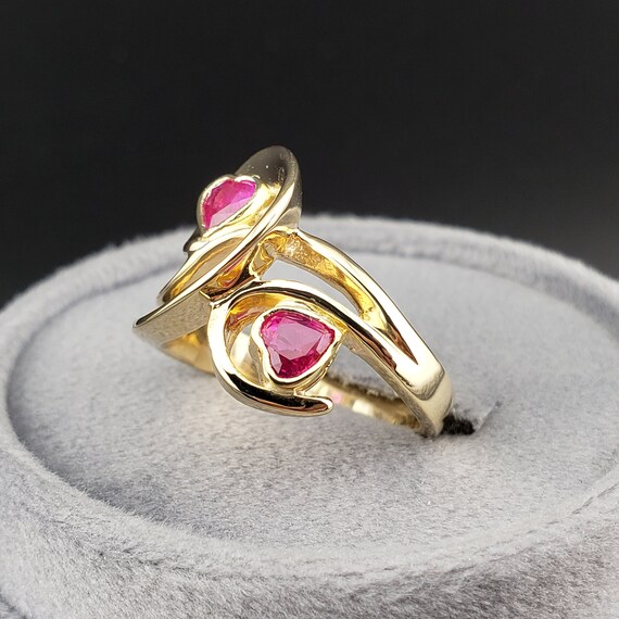 Ruby Rings, Vintage Ruby Ring, Vintage Freeform R… - image 3