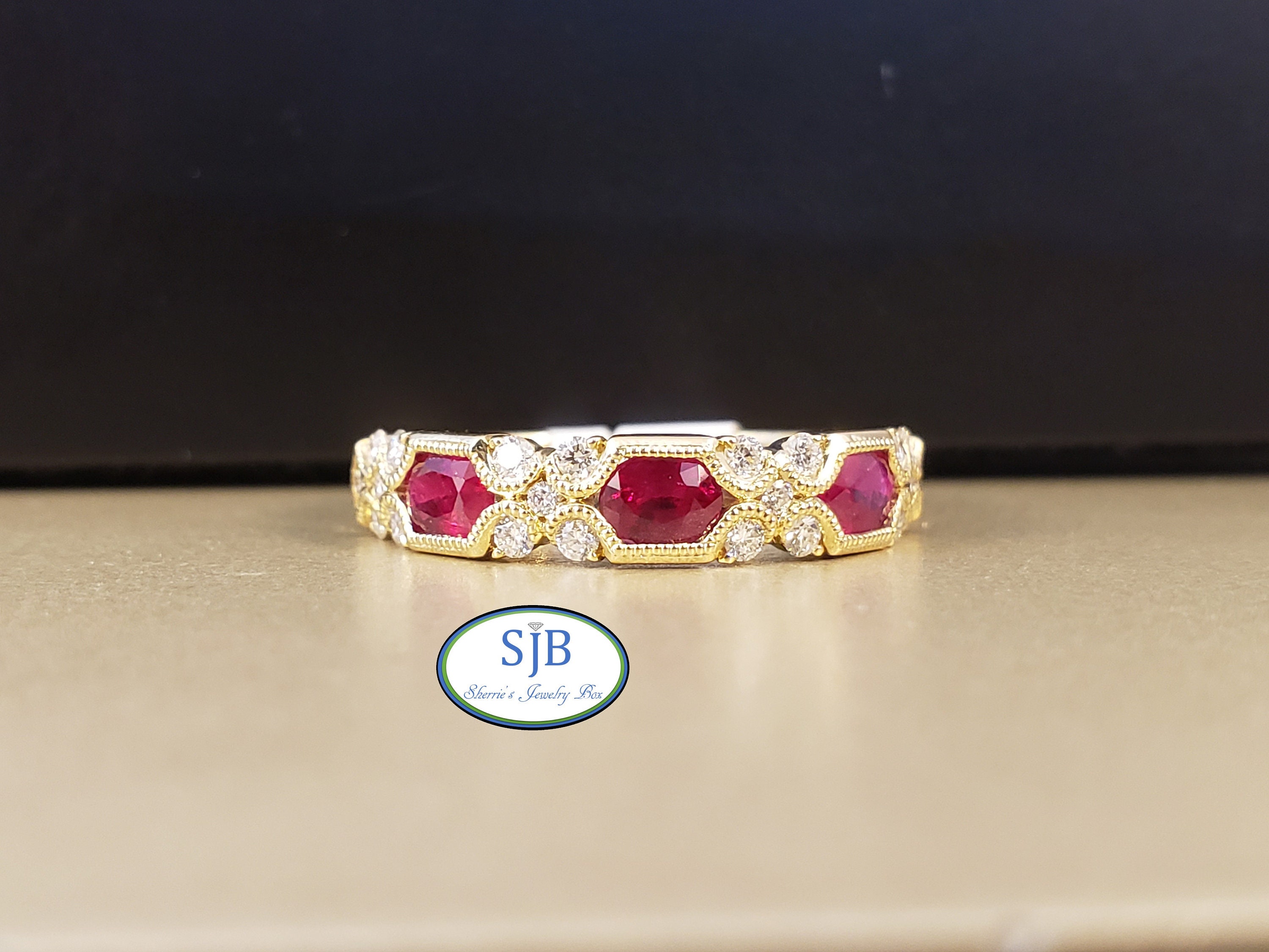 Rubin Ringe Vintage Stil Rubin Ring 14k Gelbgold Echt Rubin Etsy