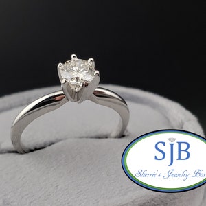 Engagement Rings, Platinum Diamond Engagement Rings, Platinum Diamond Solitaire Engagement Ring, .58ct Diamond Solitaire, Size 8, #WD1059