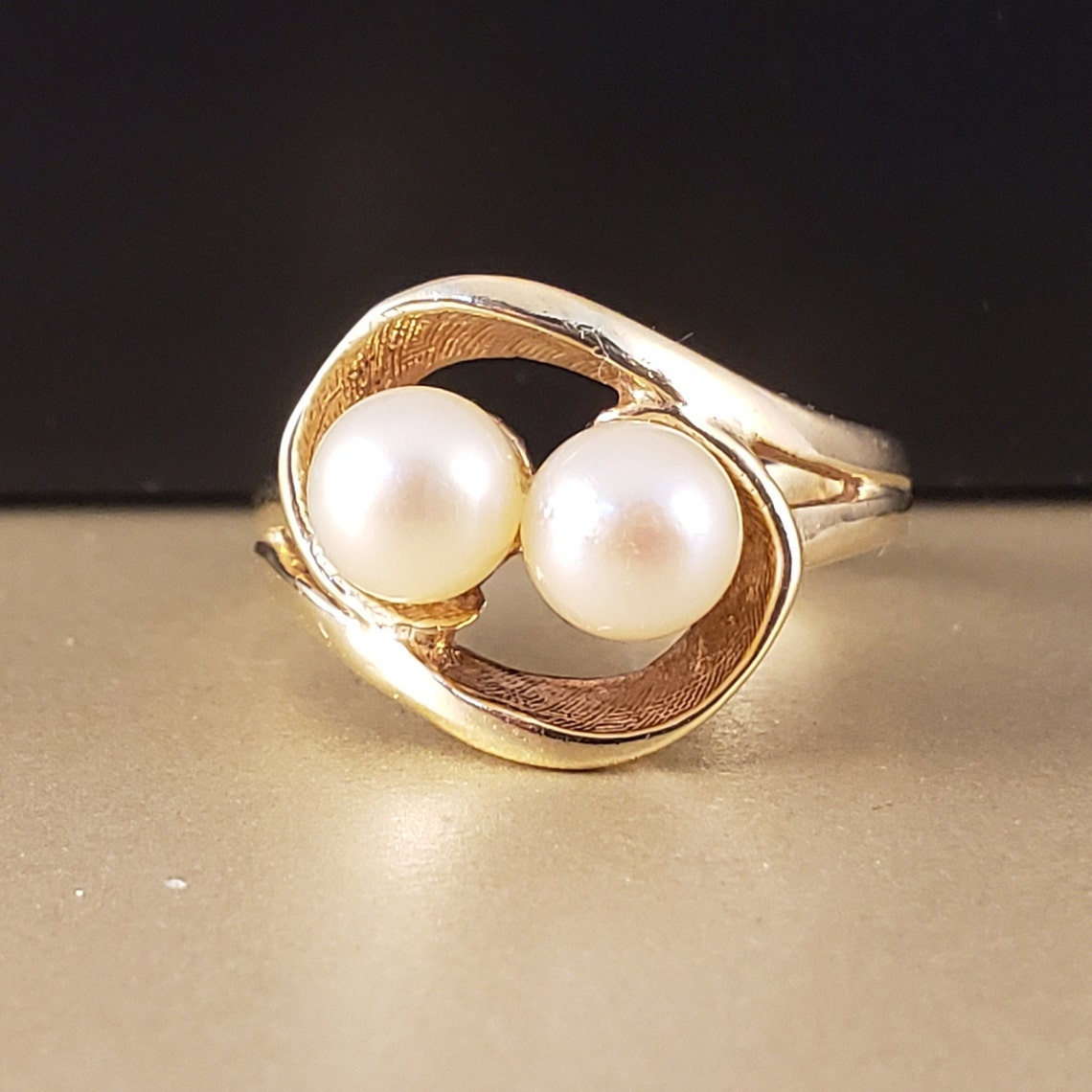 Anelli di perle Anelli di Perla Oro Giallo Vintage 10k Oro | Etsy
