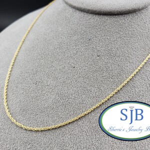 ゴールドチェーン、14Kロープチェーン、14Kペンダントチェーン、14Kイエローゴールドロープチェーン、1.5 mm 14Kゴールド20インチロープチェーン、レイヤードチェーン、#CH881