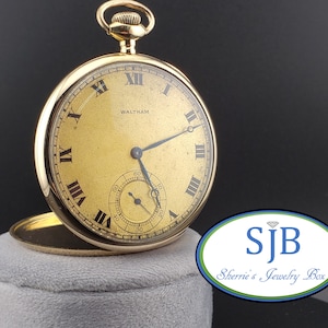 Vintage Pocket Watch, Waltham Pocket Watch, Solid 14k Yellow Gold Watch Case, Waltham Colonial Pocket Watch, Antique Pocket Watch, #C3514