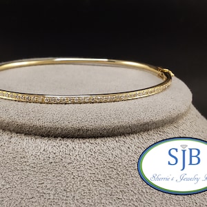 Diamond Bracelets, 14k Yellow Gold Diamond Bangle Bracelet, Stackable Diamond Bracelets, 1/3ct Diamond Bracelet, Gold Bracelets, #B220