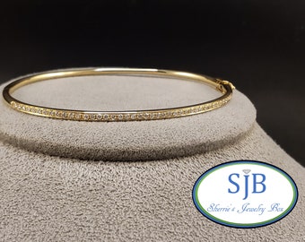 Diamond Bracelets, 14k Yellow Gold Diamond Bangle Bracelet, Stackable Diamond Bracelets, 1/3ct Diamond Bracelet, Gold Bracelets, #B220