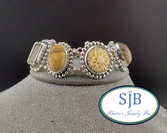 6/10までSALE中【STEPHEN DWECK】シルバーブレスレット Stephen Dweck Sterling Silver Multi-stone Toggle Bracelet - Etsy