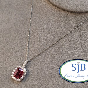 Pink Tourmaline Pendants, Pink Rubellite Tourmaline, 18k White Gold Rubellite Tourmaline & Diamond Halo Pendant, October Birthstones, #P1475