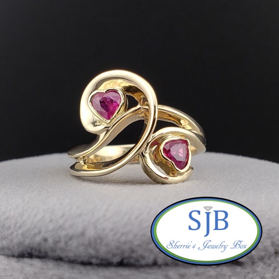 Ruby Rings, Vintage Ruby Ring, Vintage Freeform R… - image 6