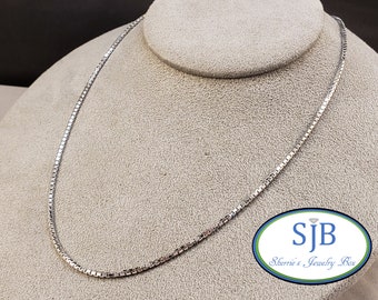 Silver Chains, 925 Silver Box Chains, Heavy Sterling Silver 1.7mm Box Chains, 18&quot;-20&quot; Adjustable Sterling Silver Chains, 925 Jewelry, #CH670