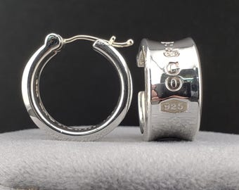 Vintage Tiffany & Co Hoops, Vintage 925 Sterling Silver 1837