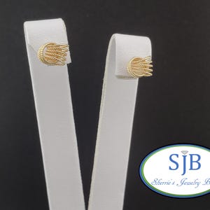 Vintage 14k Studs, Vintage 14k Yellow Gold Textured Rope Stud Earrings, Unique Vintage Love Knot Studs, Interlocking Ring Earrings, #C4698