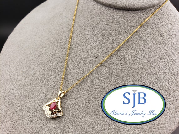 Ruby Pendants, Vintage Ruby & Diamond Pendants, V… - image 1