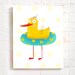 Bathroom kid's art yellow duck poster bath wall decor | Etsy