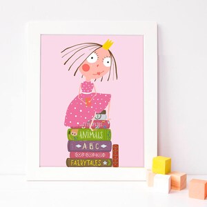 impresión de lectura para los niños - cartel inspirador sala de juegos - arte educativo - cartel rosa para niña - arte de la princesa - decoración rosa pastel