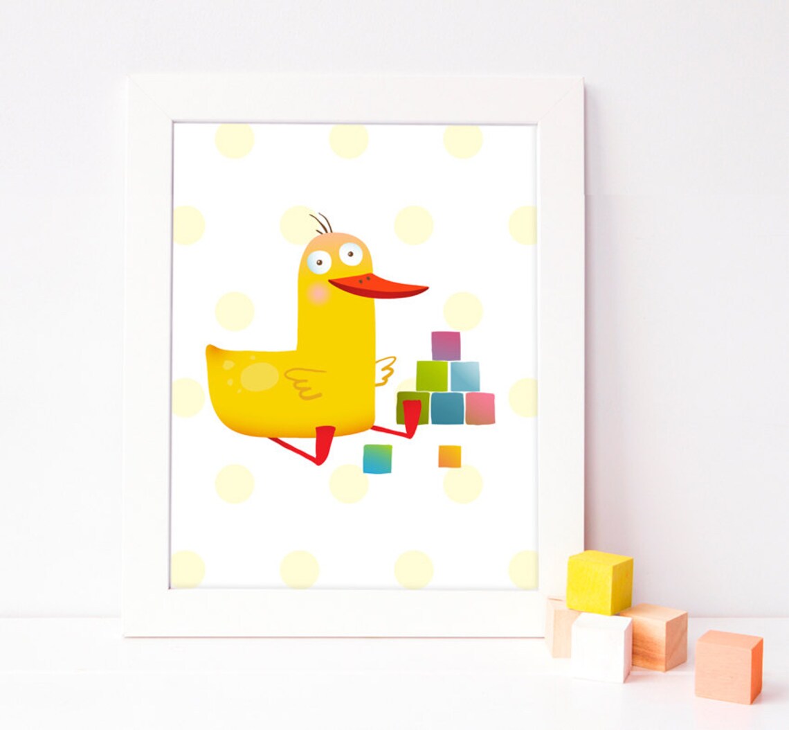 Rubber Duck Wall Art Set Bathroom Art Set Nursery Art Etsy