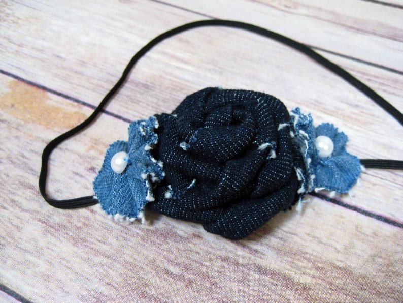 Denim Headband Girls Headband Baby Headband Infant Etsy