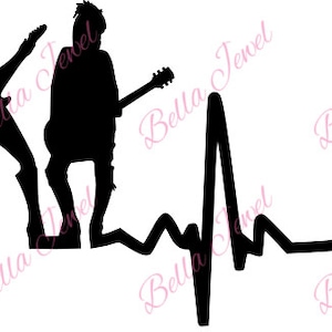Rockstar SVG, rock sterren svg, zanger svg, gitaar svg, heartbeat svg, mijn hart beats voor muziek svg, ik ben een rockstar svg, svg-bestanden voor cricut