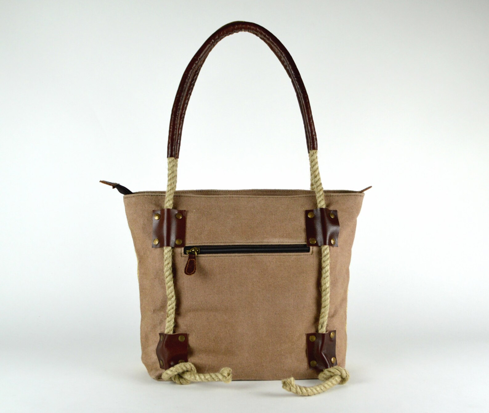 Jute Rope bag Leather Tote Leather Handbag Canvas Tote Etsy