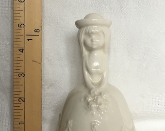 Vintage 1960s Goebel Flower Girl Bride Bell • Handpainted Ceramic Porcelain Figurine from West Germany