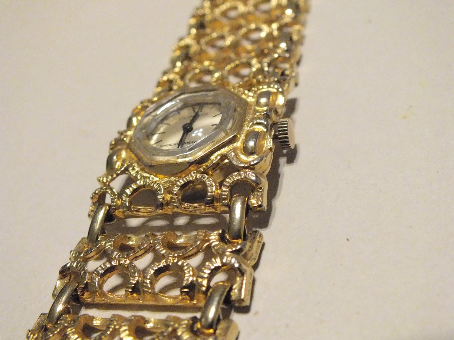 Clinton Womens Mechanical Wind Custom Gp Diamond Necklace Watch Works Running US Tariff Included-vintage Ladies Watch Clinton Diamonds 50s  main image 2