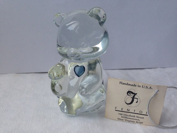 fenton glass teddy bear