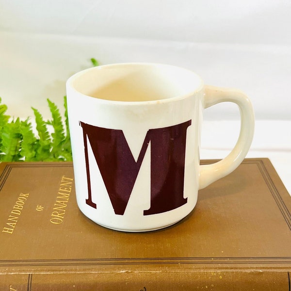 Vintage Initial Mug, Vintage 'M' Mug, Made in USA Vintage Mug