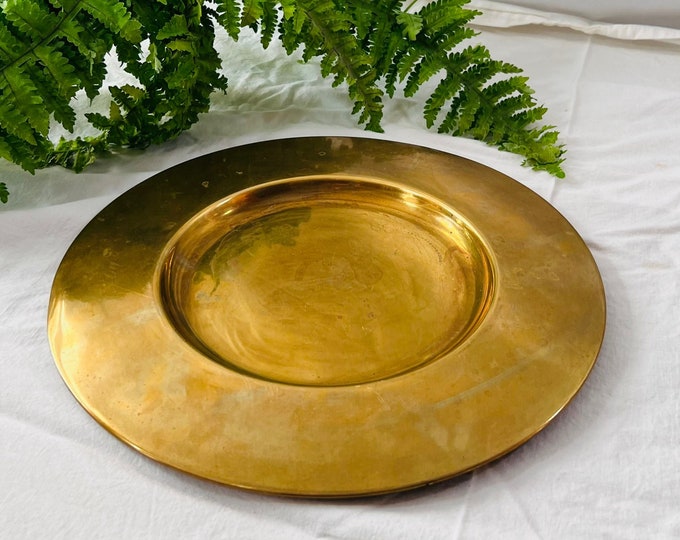 Vintage Brass Tray, Antique Brass Tray, Brass Holder, Plate, or Platter