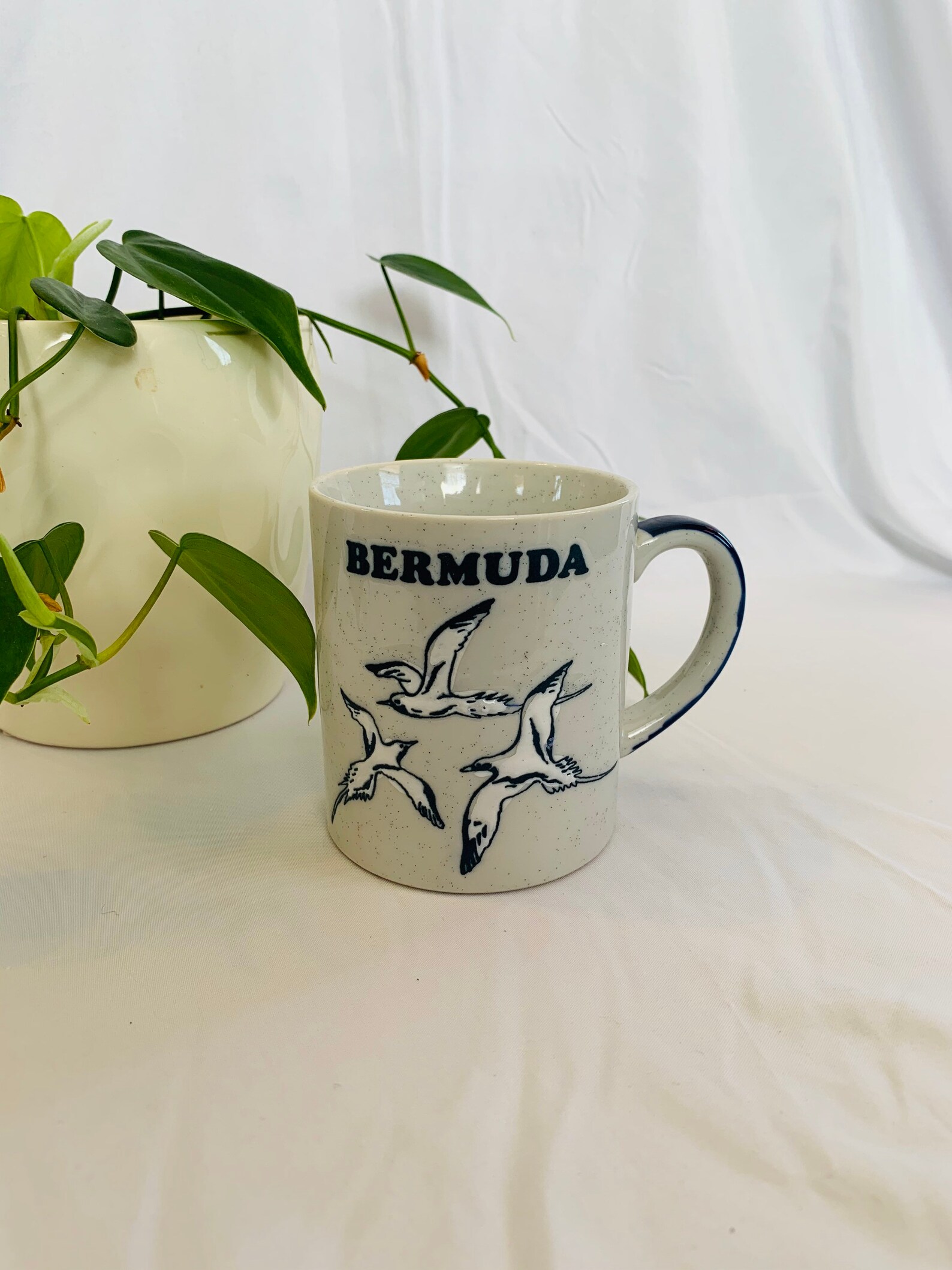 Vintage 1980s Bermuda Tea Mug Blue Seagull Coffee Cup Etsy