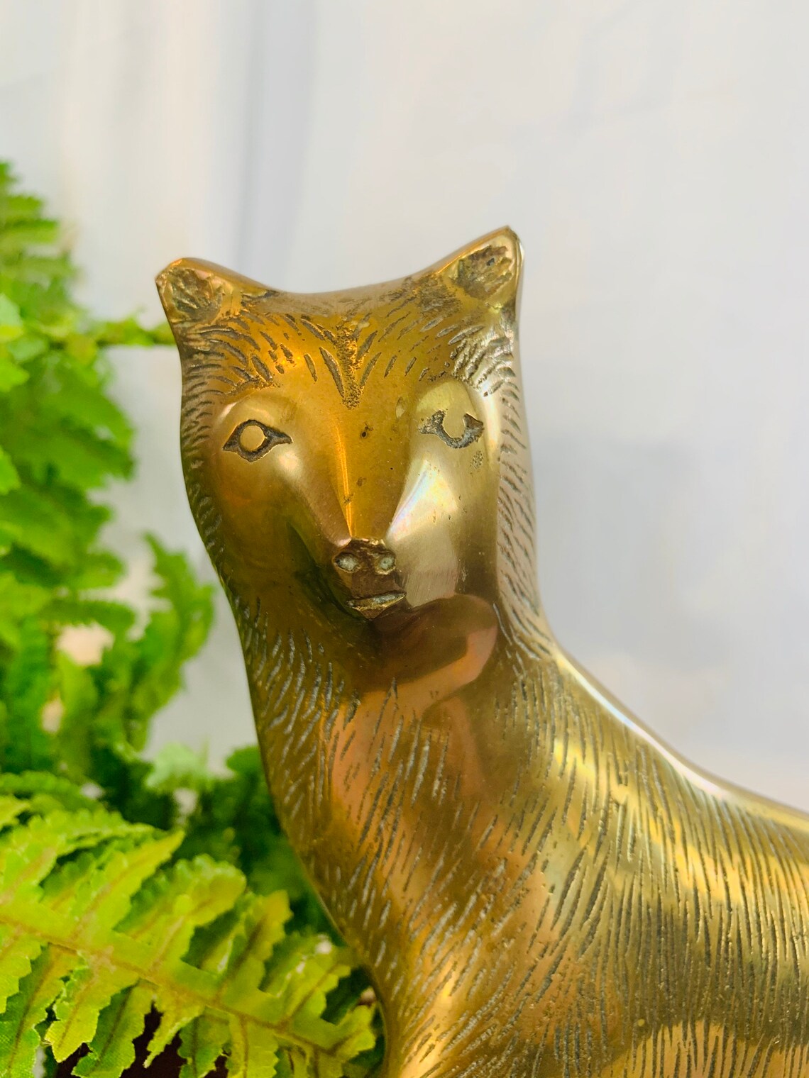 Unique Vintage MidCentury Brass Bear Statue Large Vintage Etsy