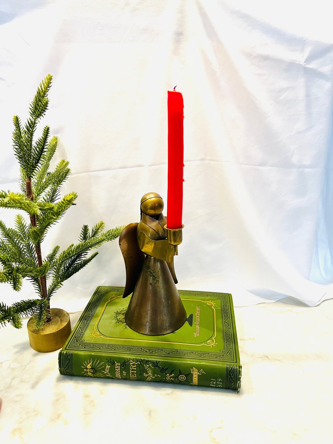 LARGE Vintage Brass and Copper Angel Candle Holder Vintage Etsy