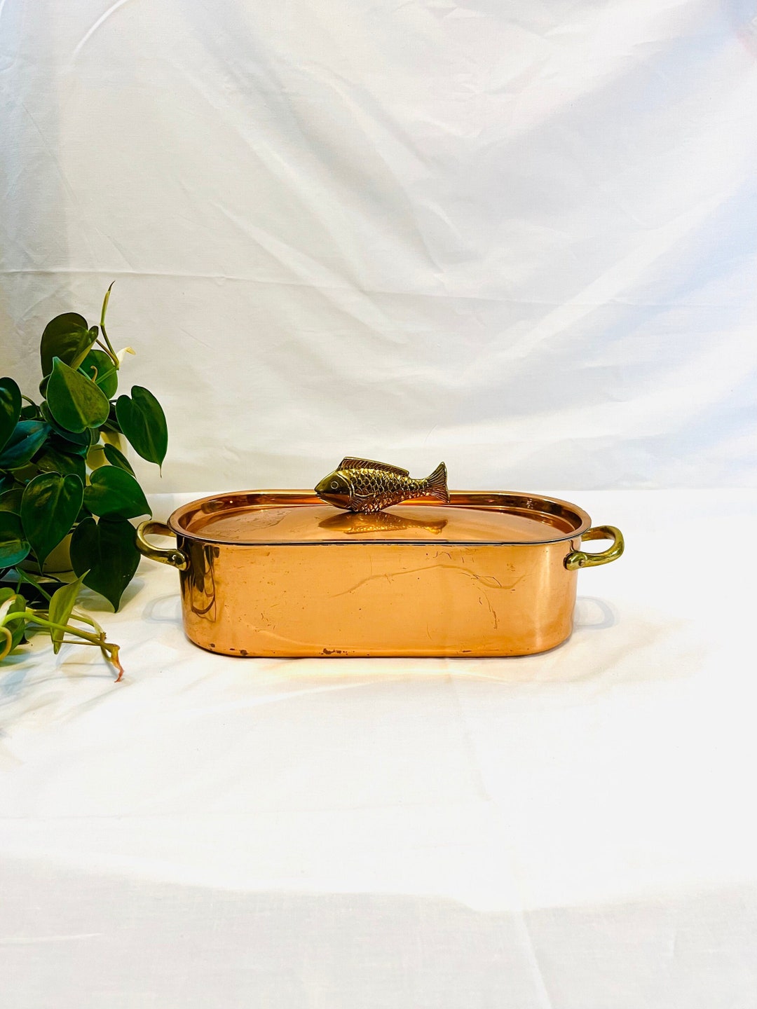 Amazing Vintage Copper Fish Kettle, Vintage Fish Poacher With Rack Etsy