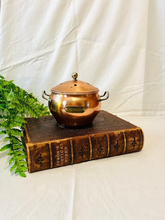 Vintage Copper Pot With Lid Potpourri Bowl Vintage Brass and Etsy