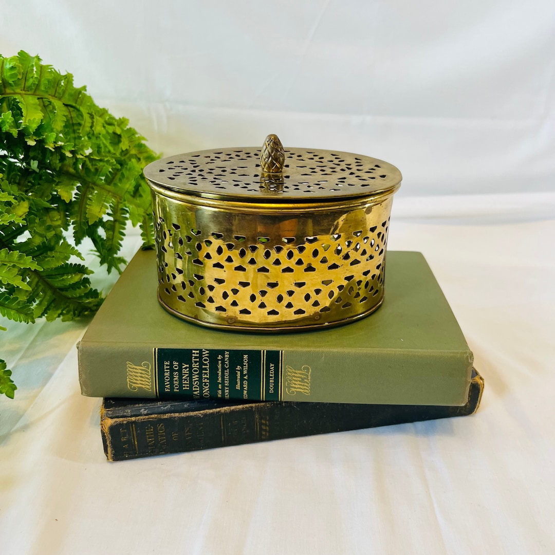 Vintage Brass Container With Lid, Vintage Brass Storage Etsy