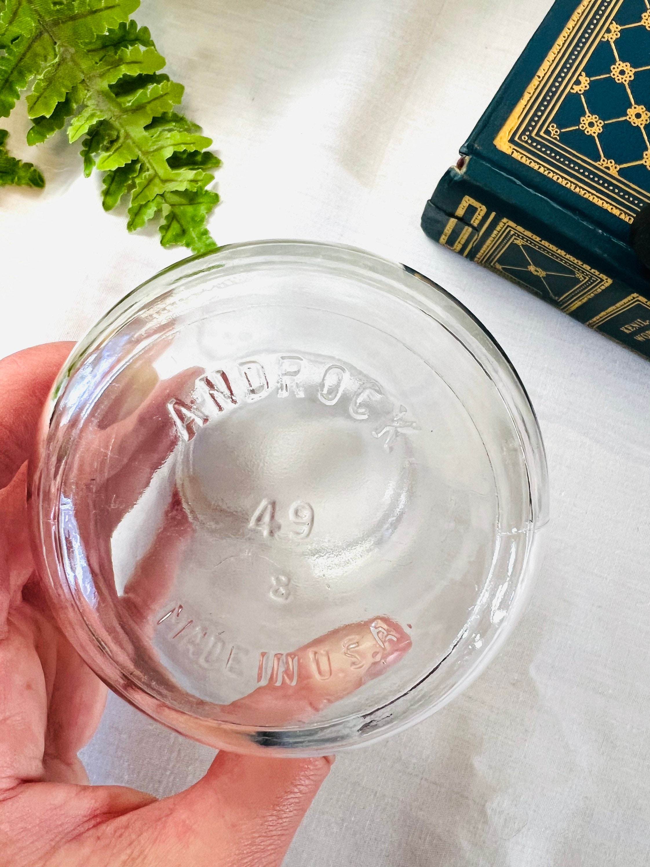 Vintage Androck Glass Nut Grinder With Wood Hand Crank Handle Etsy