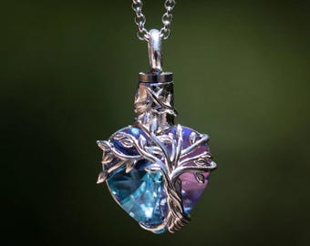 Cremation Necklace for Ashes of Pets and People |  Tree of Life Cremation Necklace Sterling Silver