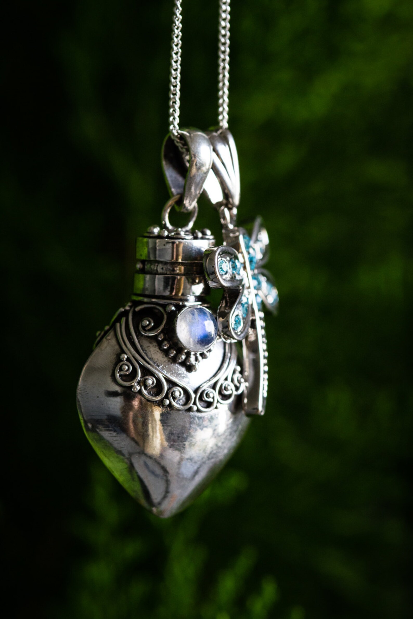 Silver Keepsake Heart Pendant Cremation Necklace With Etsy