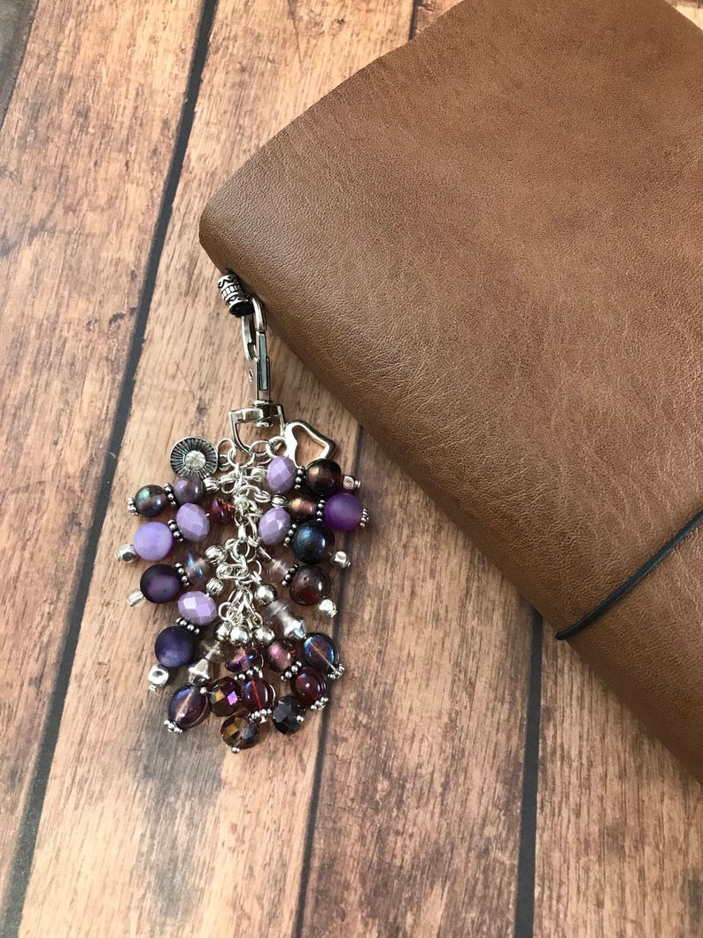 Purse Charm Purple Charm Travelers Notebook Accessories Etsy